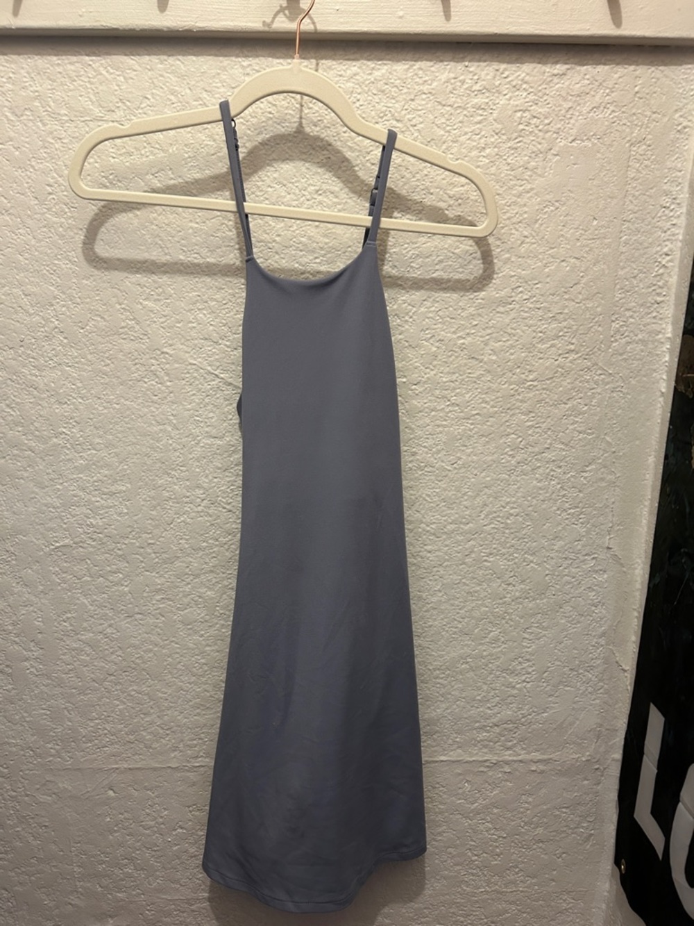 girlfriend collective slate blue camisole dress
